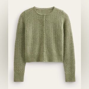 Boden Olive Green Knit Button-Front Women’s Cardigan Sweater